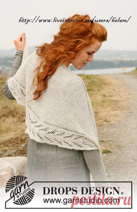 Шаль с каймой из ландышей из Drops.