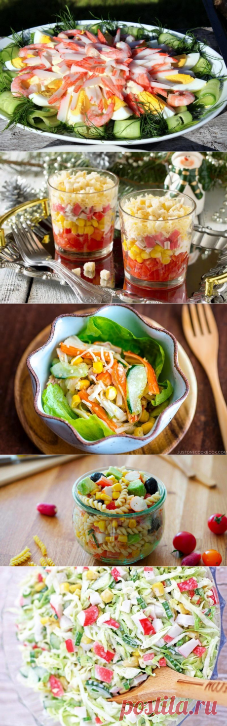 Салат с крабовыми палочками и кукурузой — 8 рецептов на любой вкус