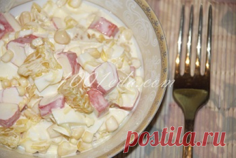 Рецепт салата по-королевски - Салат с крабовыми палочками 1001 ЕДА