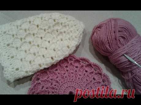 Шапка крючком. Часть 1// Women's hats knitting