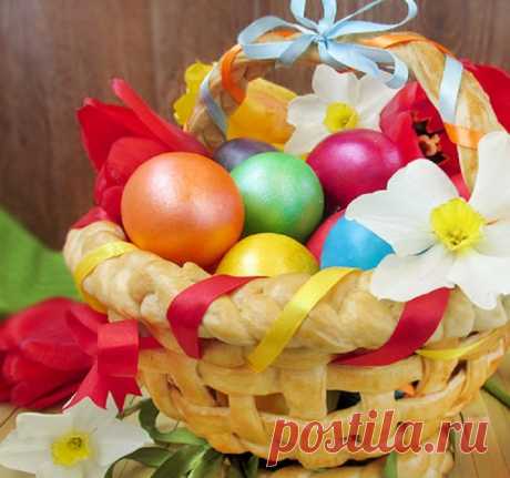 Пасхальная корзинка из теста