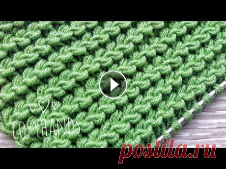 Мелкий горизонтальный узор спицами  с раппортом в 1 петлю / Вязание легкого узора Красивый и легкий горизонтальный узор спицами в виде мелких бутонов. Раппорт узора 1 петля и 4 ряда. Между отдельными горизонтальными узорами можно ув...