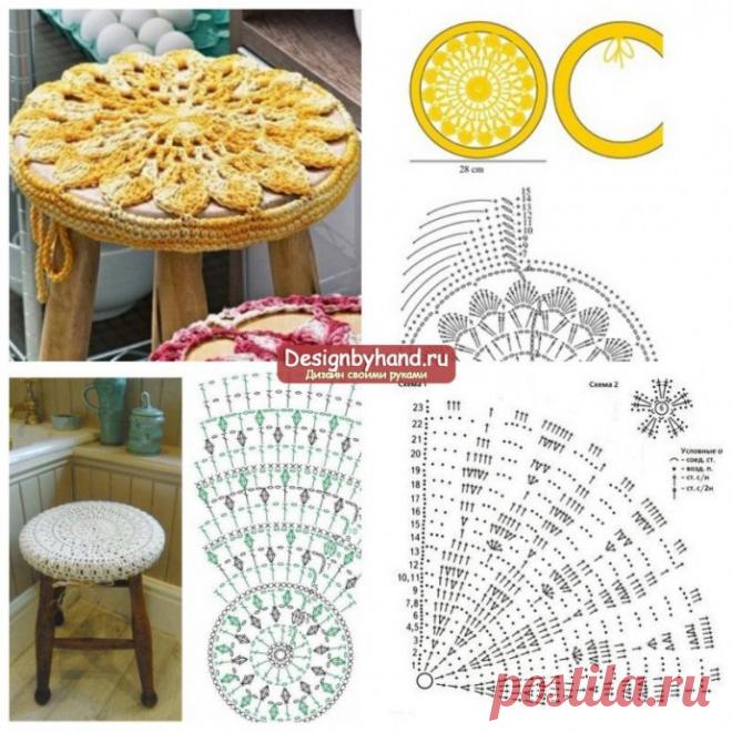 ​Вяжем красивые сидушки для табуреток