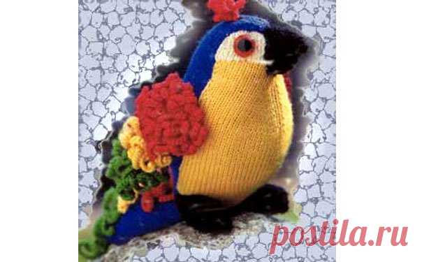 Вязаный попугай Лола. Спицами. Описание