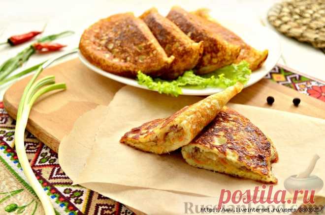 Блинные пирожки с капустой и мясным фаршем: хрустящая корочка, нежное тесто внутри и начинка, которую все любят
