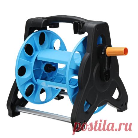 Kcasa portable garden hose reel truck durable water pipe storage cart household gardening hose reel rack trolley with crank handle Sale - Banggood.com