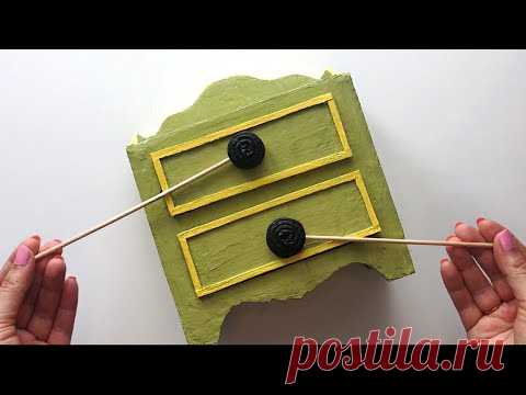 DIY Миниатюрный комод своими руками | Поделка из картона