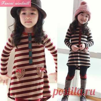 Весна / осень девочка одежда комплект кружева полосатый дети ткань костюм с длинным рукавом с бантом дети 2 шт. топ майка + брюки купить на AliExpress