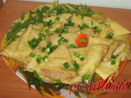 Мясные треугольные блины из газировки от Лилии | Четыре вкуса
