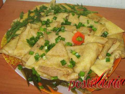 Мясные треугольные блины из газировки от Лилии | Четыре вкуса
