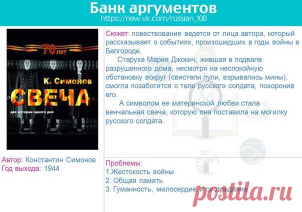 Аргументы для сочинения по РУССКОМУ ЯЗЫКУ  
 Константин Симонов 