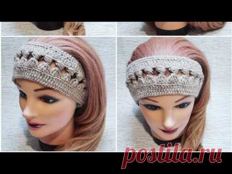 Повязка -ободок на весну крючком🌸crochet headband pattern
