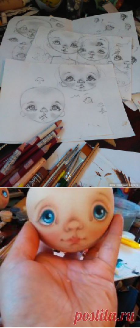 Роспись лица текстильной куклы. Мастер класс от Елены Конновой [15 этапов] / Текстильная кукла / Бэйбики. Куклы фото. Одежда для кукол