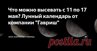Что можно высевать с 11 по 17 мая? Лунный календарь от компании 