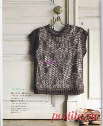 Ажурный летний джемпер (топ) спицами. Схемы. / Обсуждение на LiveInternet - Российский Сервис Онлайн-Дневников