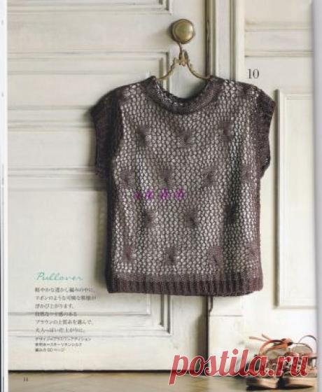 Ажурный летний джемпер (топ) спицами. Схемы. / Обсуждение на LiveInternet - Российский Сервис Онлайн-Дневников