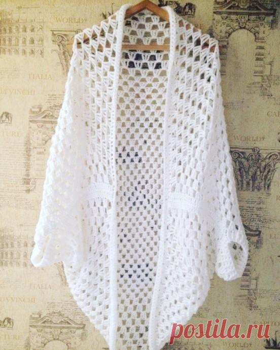 Кардиган из бабушкиного квадрата: формирование рукава