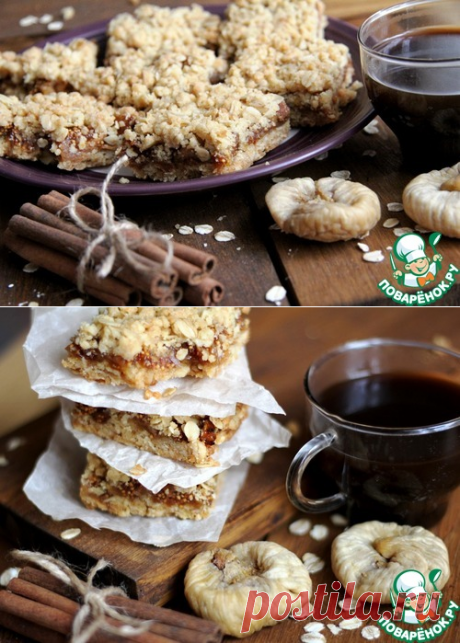 Крошковый пирог с инжиром - кулинарный рецепт