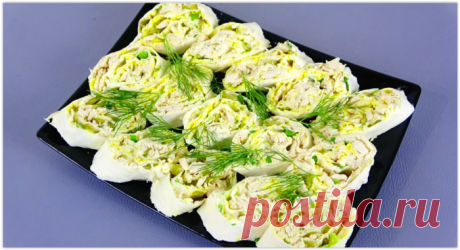 Диетический рулет из лаваша с курицей "Зимний" без майонеза