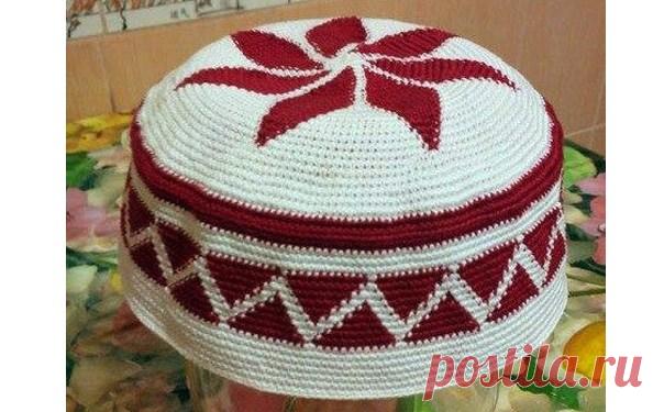 Вязаная тюбетейка с жаккардовым узором. Крючком. МК. / stolbik-plus.ru