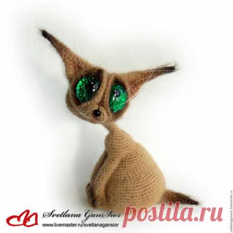 Купить Кофейный Сиам - бежевый, кот игрушка, котенок, кошка, сиам, сиамский кот, перцева