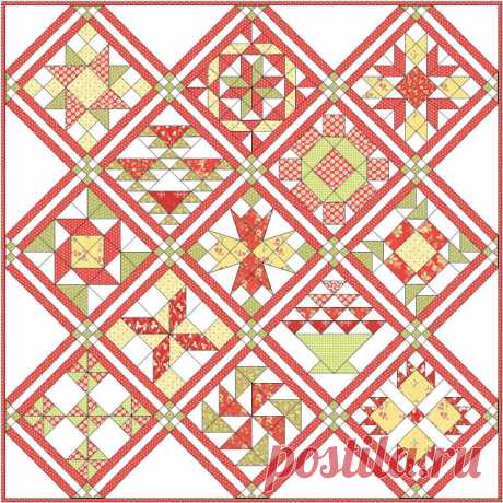{Сестры и Quilters}: яблочный пирог в небе QUILT ВДОЛЬ финал
