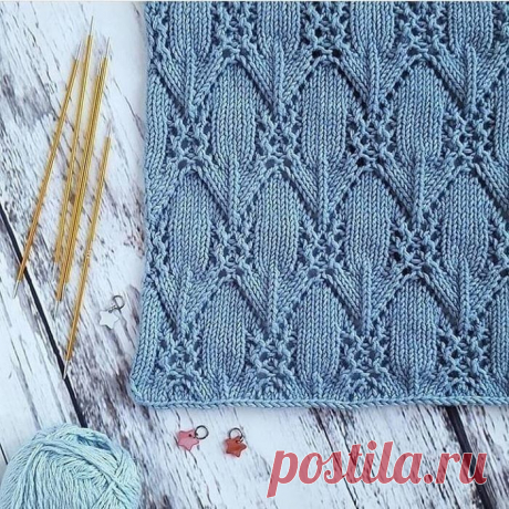 Нежный ажурный узор спицами — DIYIdeas