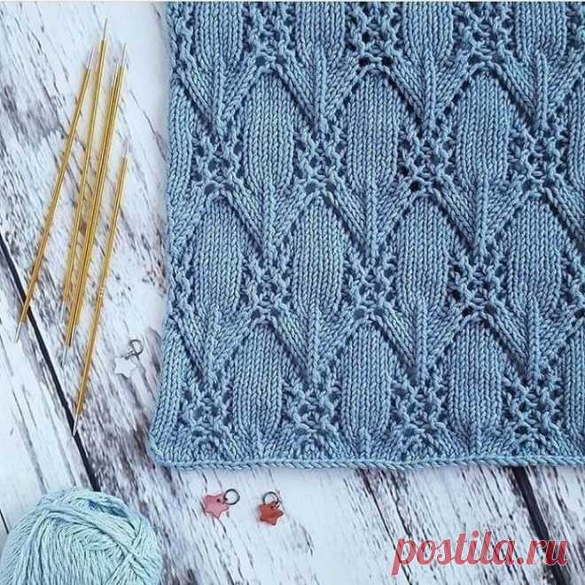 Нежный ажурный узор спицами — DIYIdeas