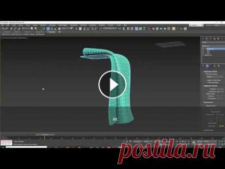 Плед при помощи модификатора Cloth без пересечений полигонов. 3dsmax плед при помощи Cloth...