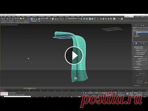 Плед при помощи модификатора Cloth без пересечений полигонов. 3dsmax плед при помощи Cloth...
