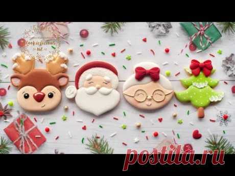 Decorated Christmas Cookies ~ Santa, Mrs Clause, Rudolph & Christmas Tree