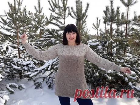 Проект-переделка. Платье из туники. Комбинированное вязание.