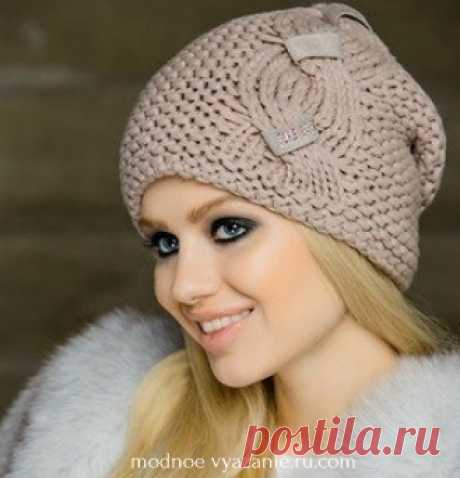 Описания и схемы шапок вязанных спицами  - Klubok - Modnoe Vyazanie.ru.com