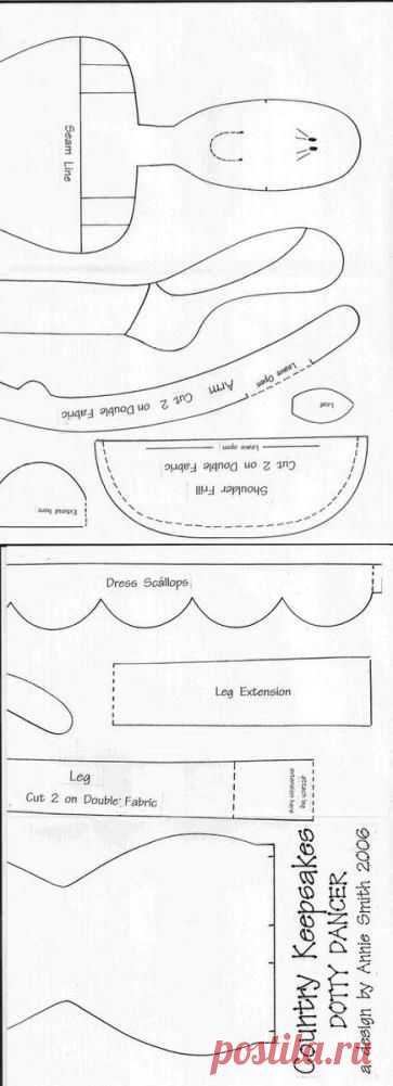 Выкройка куклы Дотти. Танцовщицы | Самоделки