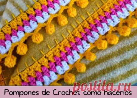 Кайма с помпончиками крючком. Видео + МК