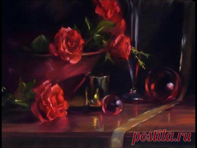 Очарование цветов в натюрмортах Mary Aslin