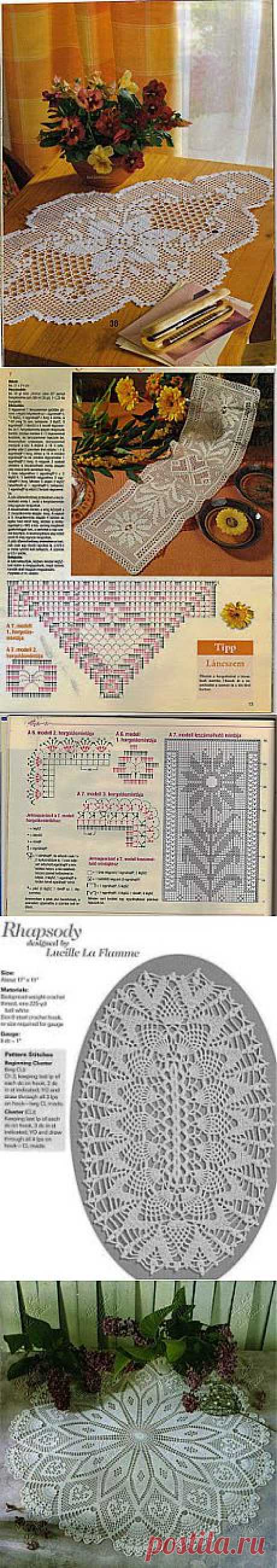 1 часть. Схемы для вязания салфеток крючком..