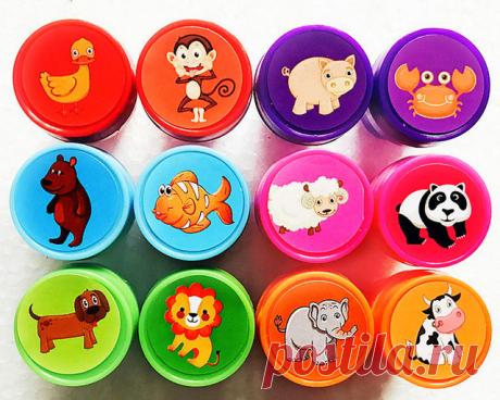 Дети мультфильм Печать Дети Пользовательские Пластик Резина само красочного Stampers Игрушечные лошадки купить на AliExpress