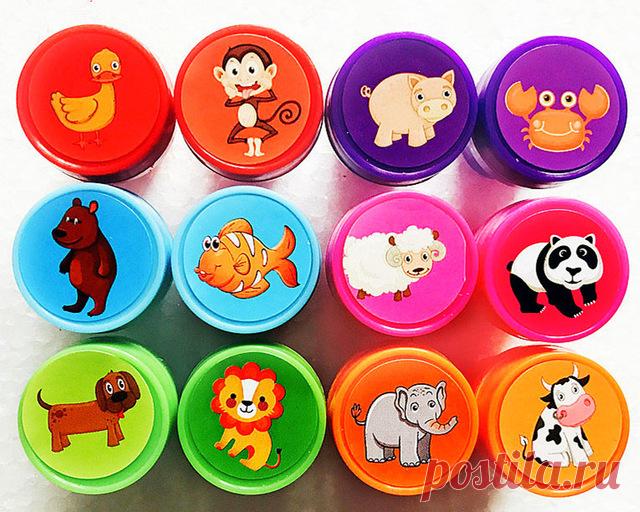 Дети мультфильм Печать Дети Пользовательские Пластик Резина само красочного Stampers Игрушечные лошадки купить на AliExpress