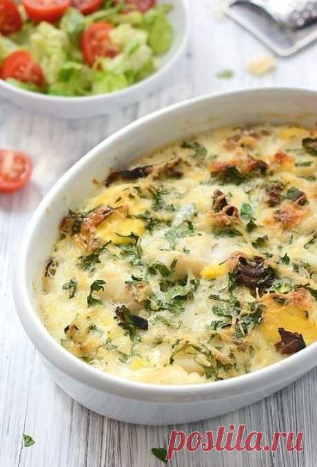 Рыбная запеканка с картофелем