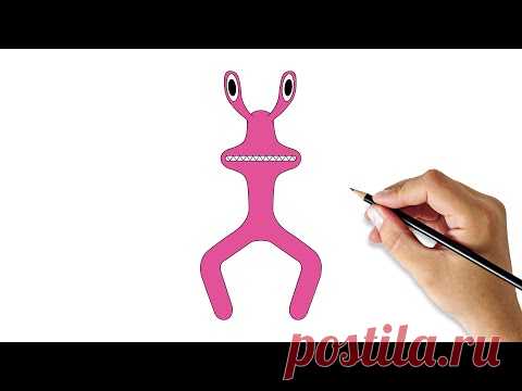 How to draw pink from rainbow friends roblox - drawing tutorial