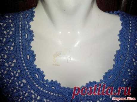 Классический ажурный жакет крючком.