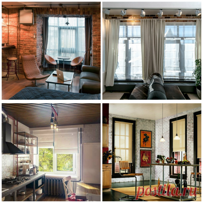 Loft style curtains: characteristics and design ideas for curtains in loft style