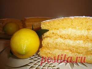 Лимонный бисквит с яблочно-лимонным кремом. Рецепт c фото, мы подскажем, как приготовить!