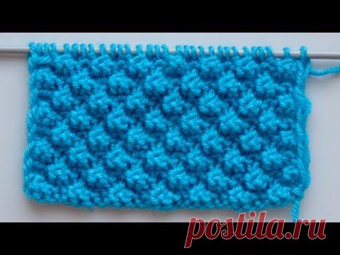 Простые узоры спицами. Узор «Ежевика».