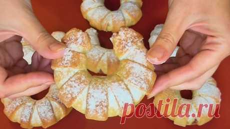 ТВОРОЖНЫЕ БУЛОЧКИ - рогалики! Вкусные ,нежные и ароматные!