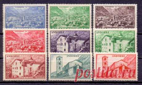 Почтовая марка Андорра FR 1944-1948 годов, Ландшафты. Купить недорого.