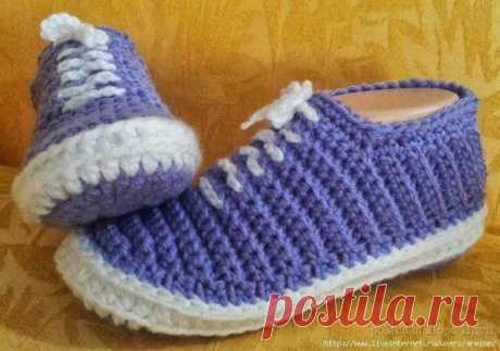 Как связать простые тапочки спицами