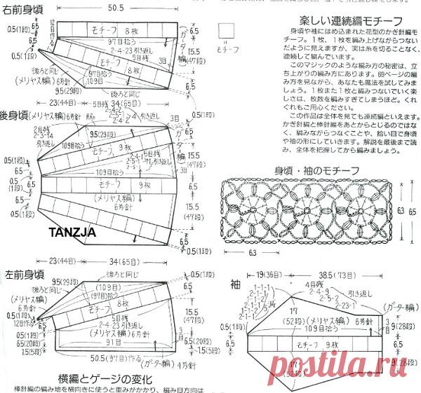 Жакет-трапеция, связанный крючком