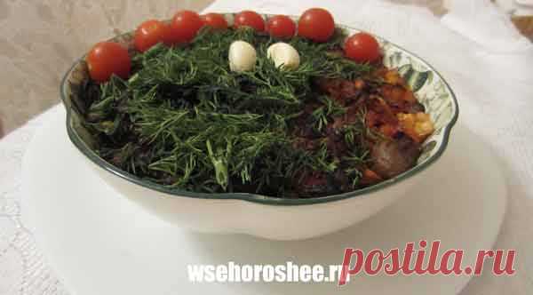 Запеканка из фасоли с грибами, луком, морковью и чесноком